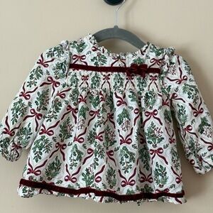 Tommy Bahama Kids Dress with Green and Red Pattern with matching shoes!